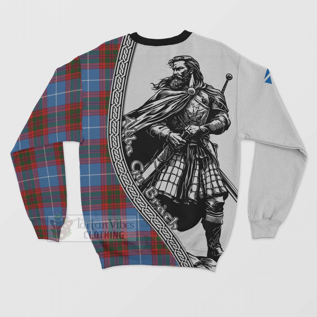 Trotter Tartan Clan Crest Sweatshirt with Highlander Warrior Celtic Style - Tartan Vibes Clothing
