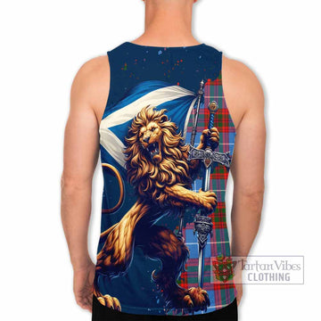 Trotter Tartan Family Crest Men's Tank Top with Scottish Majestic Lion - Tartan Vibes Clothing