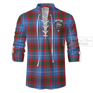 Trotter Tartan Ghillie Kilt Shirt with Family Crest and Bearded Skull Holding Bottles of Whiskey - Tartan Vibes Clothing