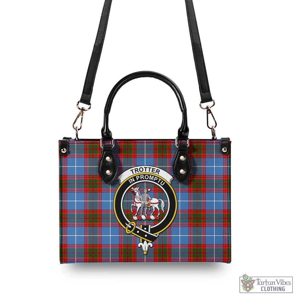 Trotter Tartan Luxury Leather Handbags with Family Crest - Tartan Vibes Clothing