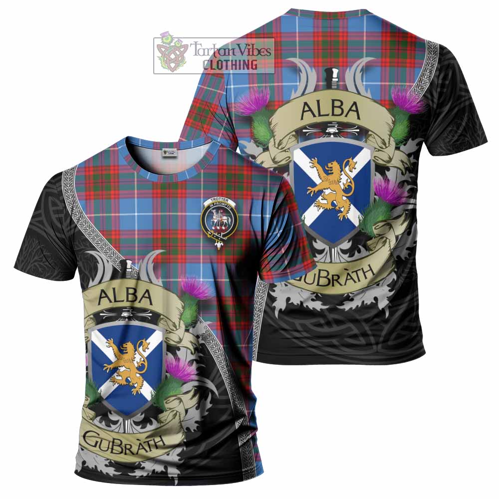 Trotter Tartan Family Crest T-Shirt Lion Rampant Royal Thistle Shield Celtic Inspired - Tartan Vibes Clothing