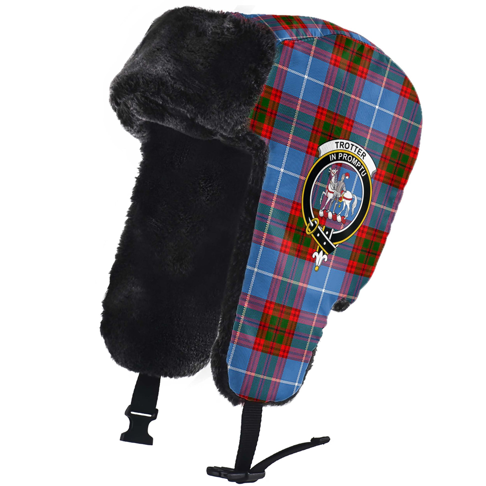 Trotter Tartan Winter Trapper Hat with Family Crest - Tartan Vibes Clothing