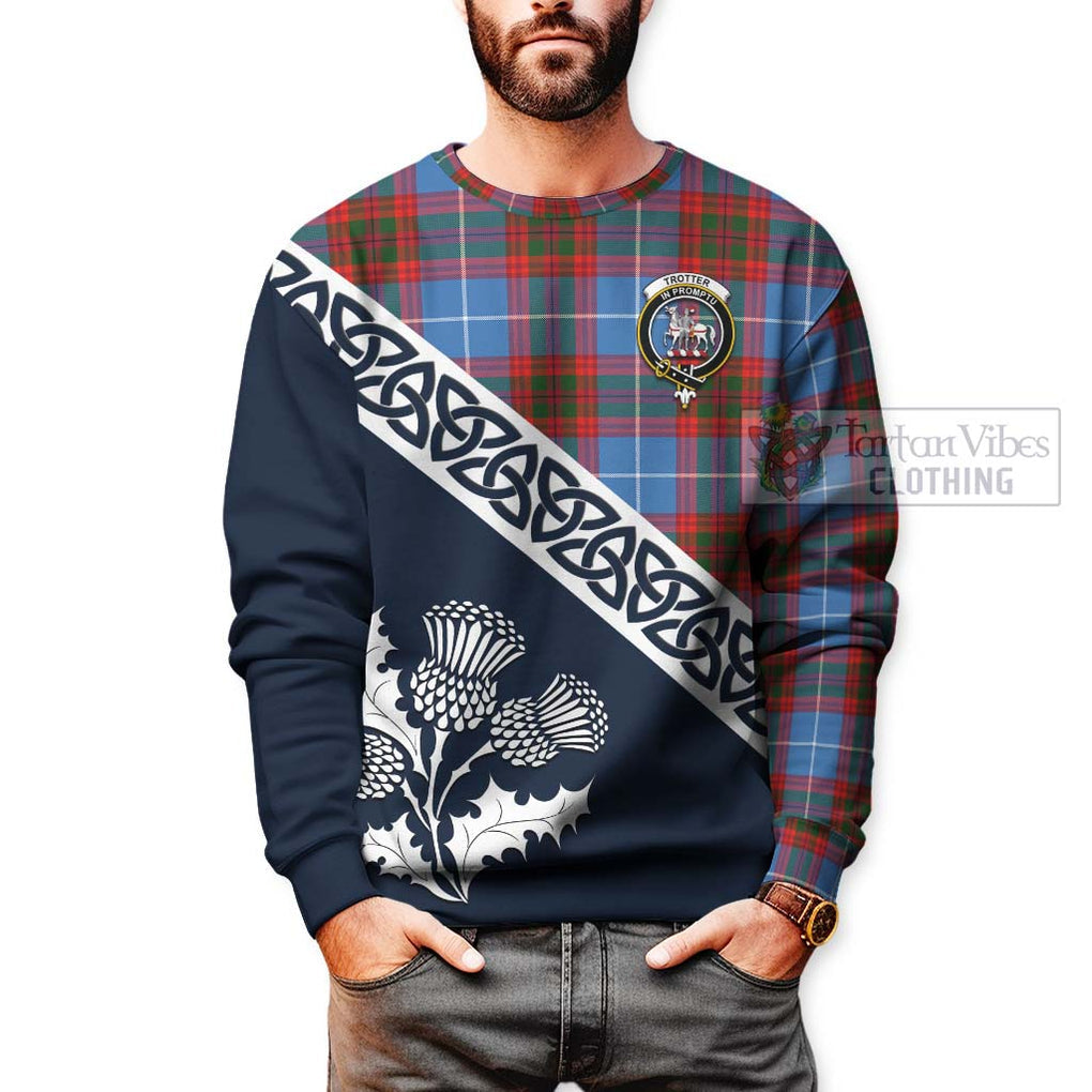 Trotter Tartan Sweatshirt Featuring Thistle and Scotland Map - Tartan Vibes Clothing