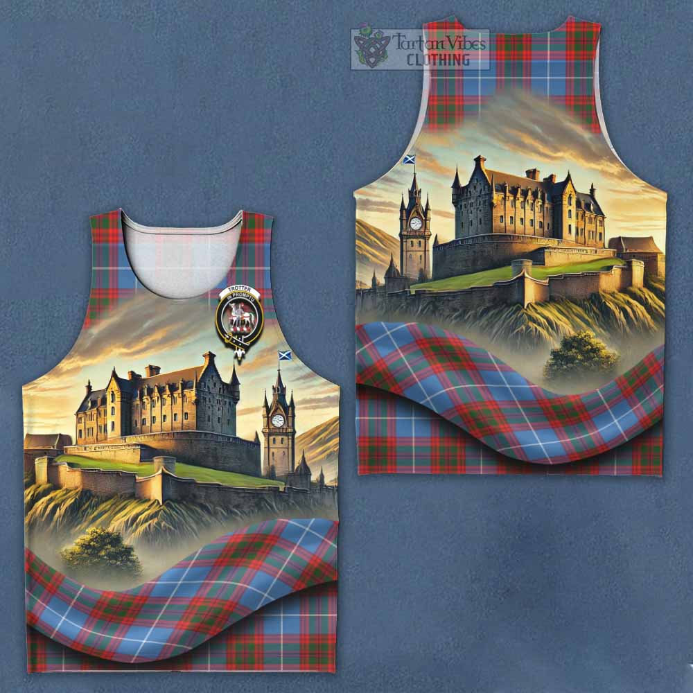 Trotter Tartan Family Crest Men's Tank Top with Scottish Ancient Castle Style - Tartan Vibes Clothing