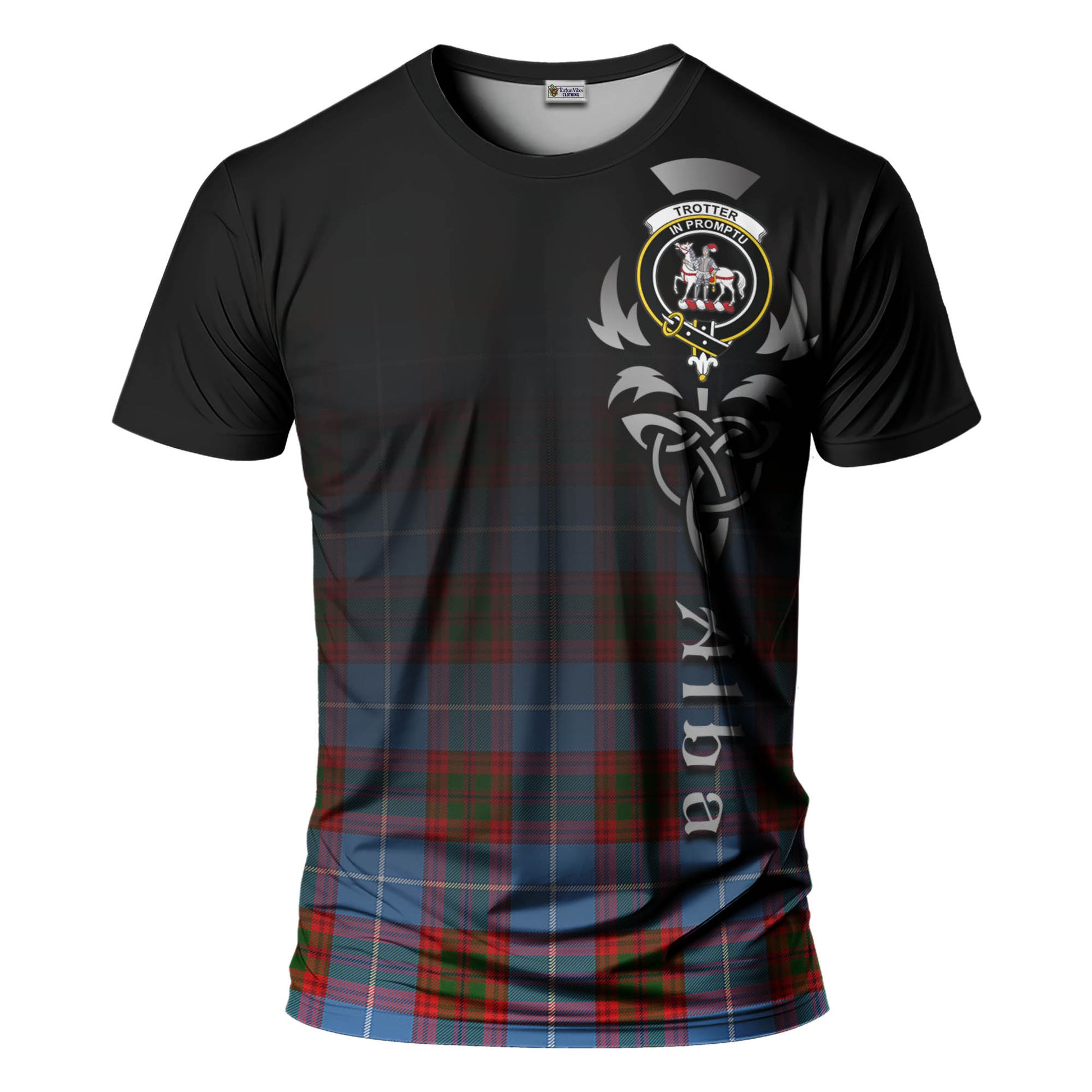 Trotter Tartan T-Shirt Featuring Alba Gu Brath Family Crest Celtic Inspired - Tartan Vibes Clothing