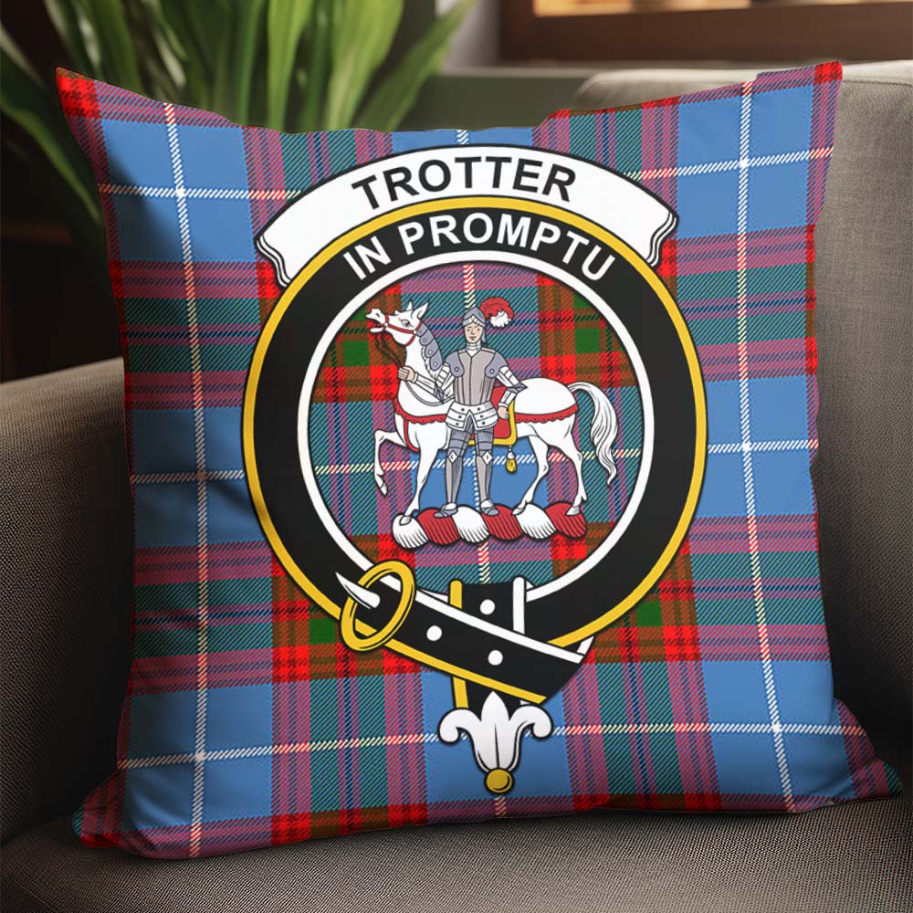 Trotter Tartan Pillow Cover with Family Crest - Tartan Vibes Clothing