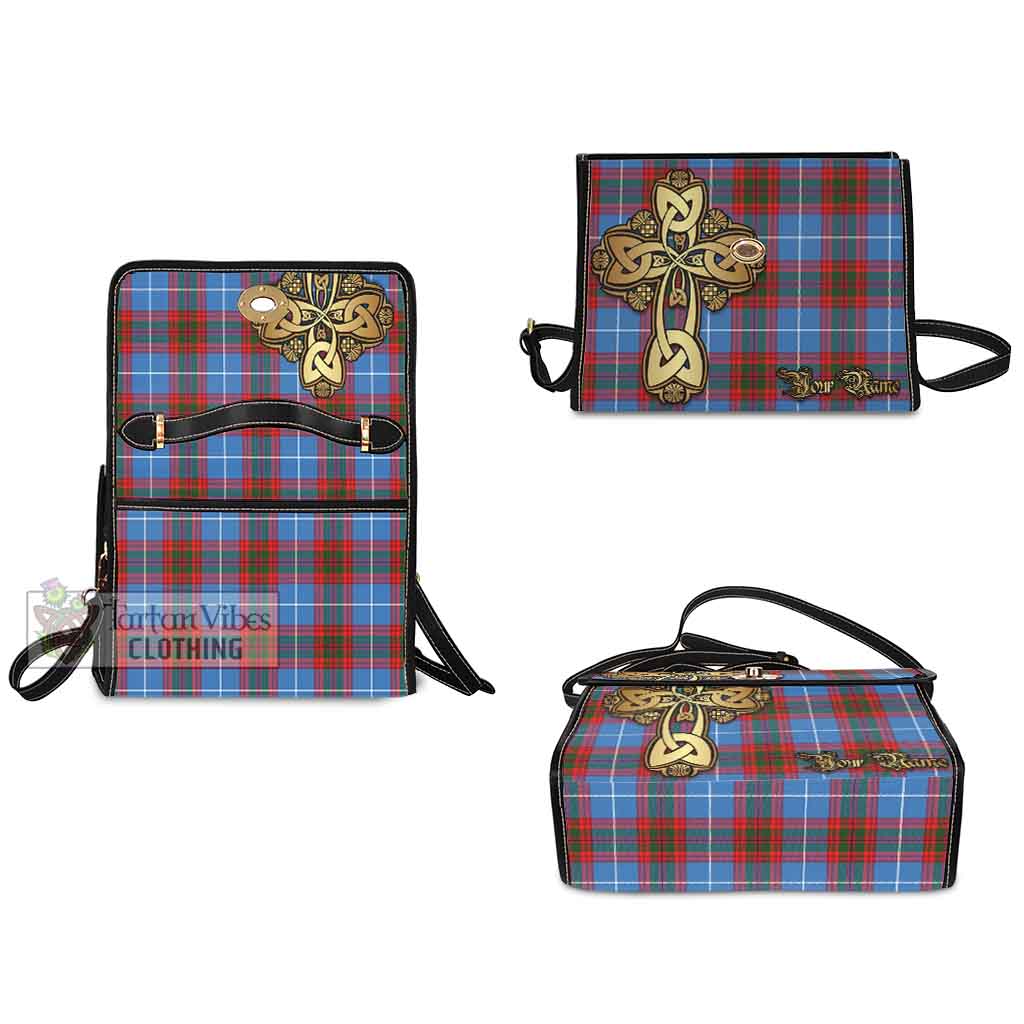 Tartan Vibes Clothing Trotter Tartan Waterproof Canvas Bag Golden Thistle Celtic Cross Style
