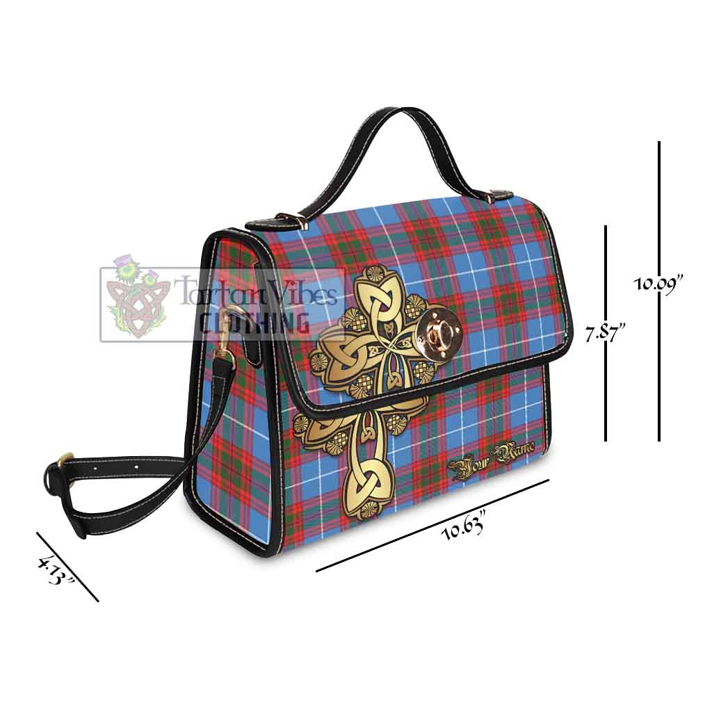 Tartan Vibes Clothing Trotter Tartan Waterproof Canvas Bag Golden Thistle Celtic Cross Style