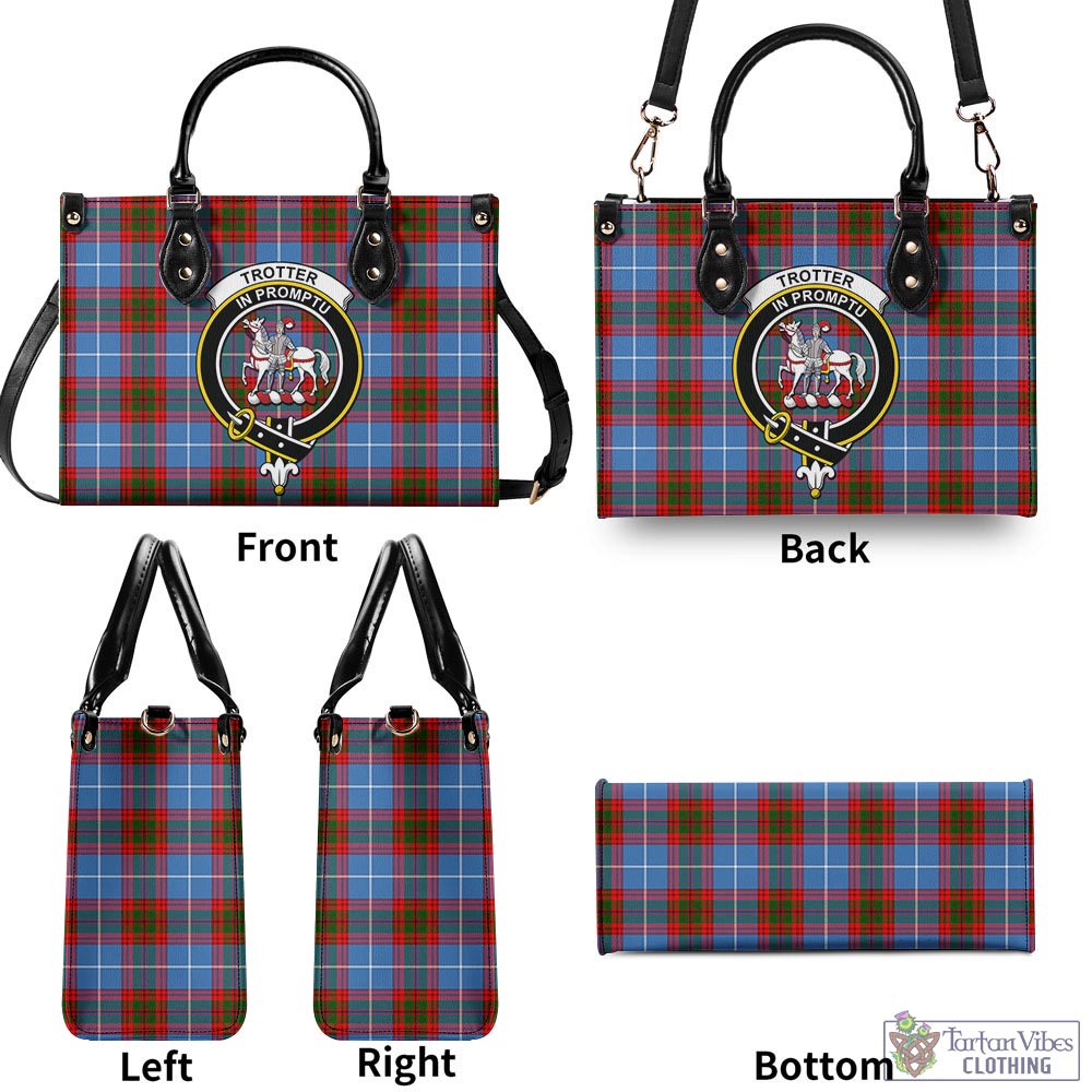 Trotter Tartan Luxury Leather Handbags with Family Crest - Tartan Vibes Clothing