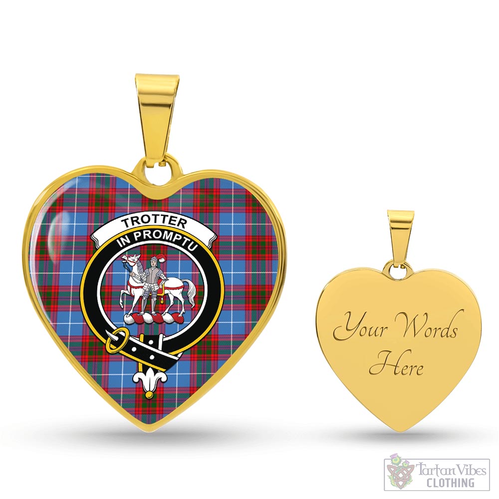 Trotter Tartan Heart Necklace with Family Crest Luxury Necklace (Gold) Yes - Tartan Vibes Clothing