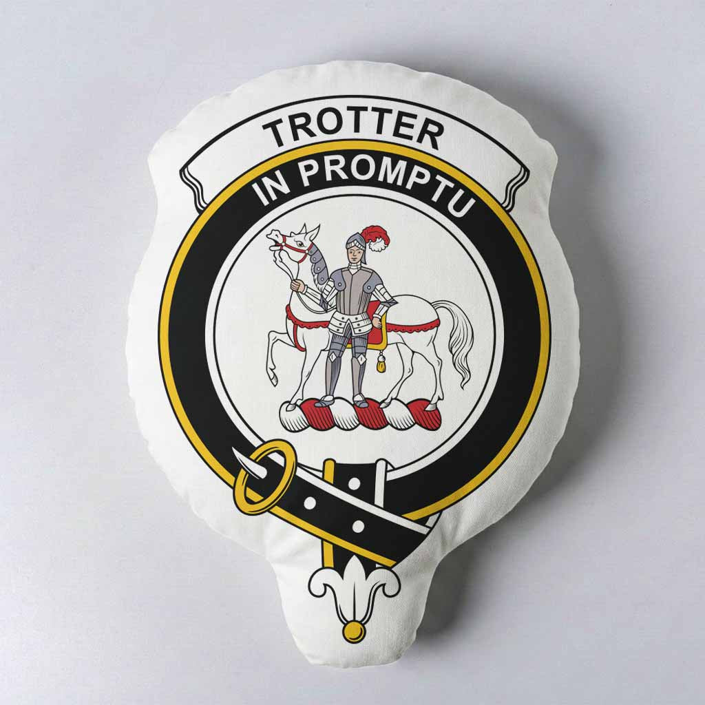 Trotter Clan Crest Shaped Throw Pillow, Scottish Clan Badge Decorative Pillow