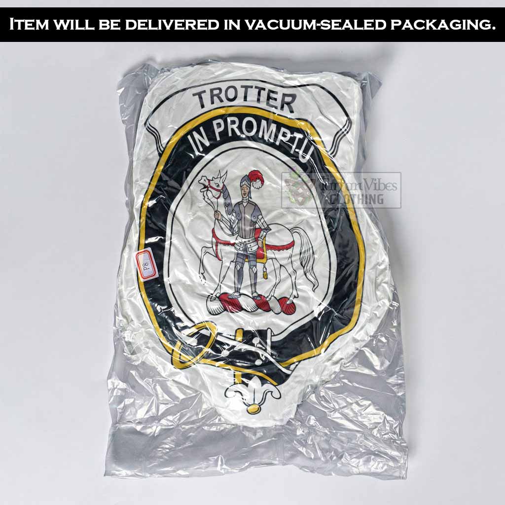 Trotter Clan Crest Shaped Throw Pillow, Scottish Clan Badge Decorative Pillow