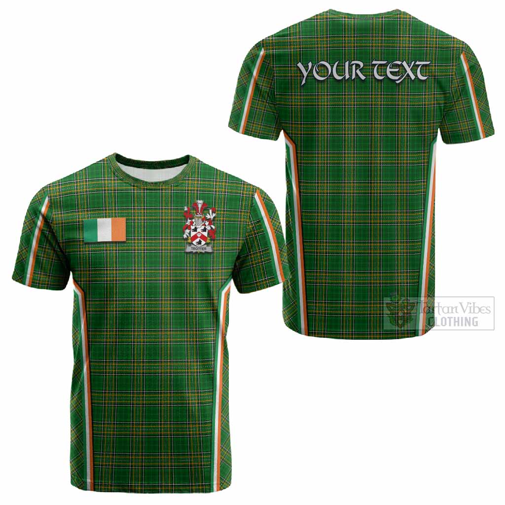 Trotter Irish Clan Coat of Arm Tartan Cotton T-shirt Flag Style