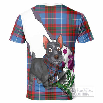 Trotter Scottish Terrier Tartan Crest T-Shirt Thistle Heritage Art