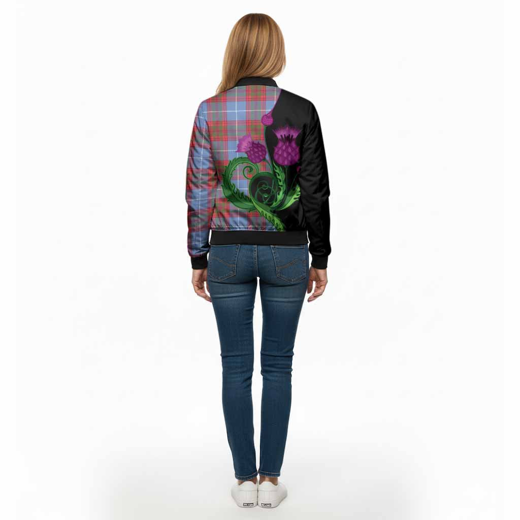 Trotter Tartan Bomber Jacket Traditional Scottish Thistle