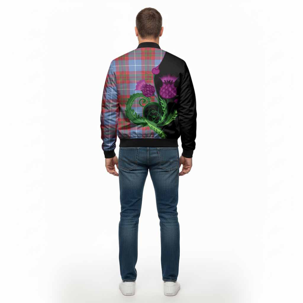 Trotter Tartan Bomber Jacket Traditional Scottish Thistle