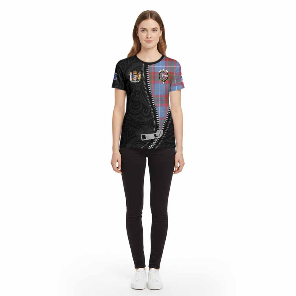 Trotter Tartan Cotton T-shirt New Zealand Pattern Unique Zipper Stylized
