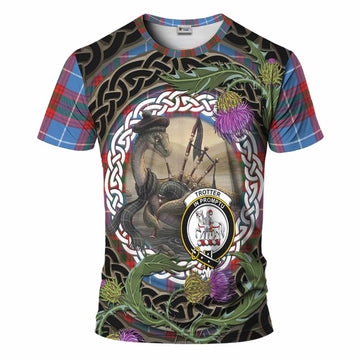 Trotter Tartan Crest Bagpipe Nessie T-Shirt Scottish Loch Ness Monster Celtic Thistle
