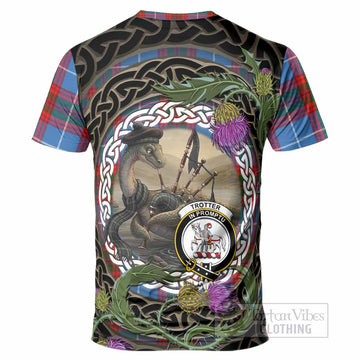 Trotter Tartan Crest Bagpipe Nessie T-Shirt Scottish Loch Ness Monster Celtic Thistle