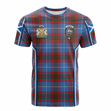 Trotter Tartan Crest Cotton T-shirt Scotland Coat of Arm Flag Style