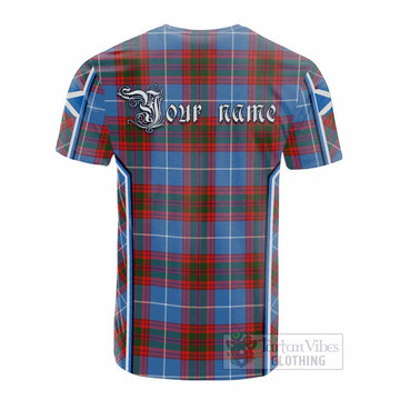 Trotter Tartan Crest Cotton T-shirt Scotland Coat of Arm Flag Style