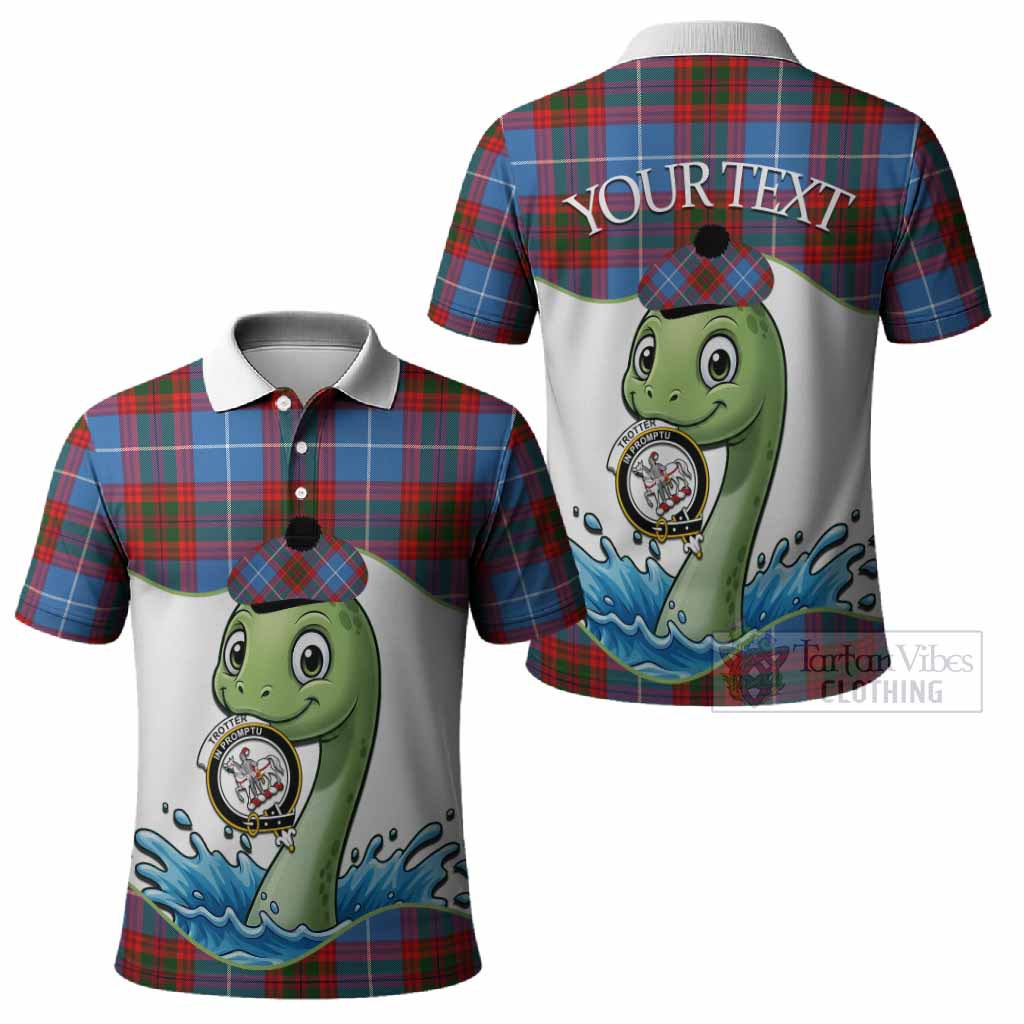 Trotter Tartan Crest Cute Nessie Polo Shirt Scottish Loch Ness Monster