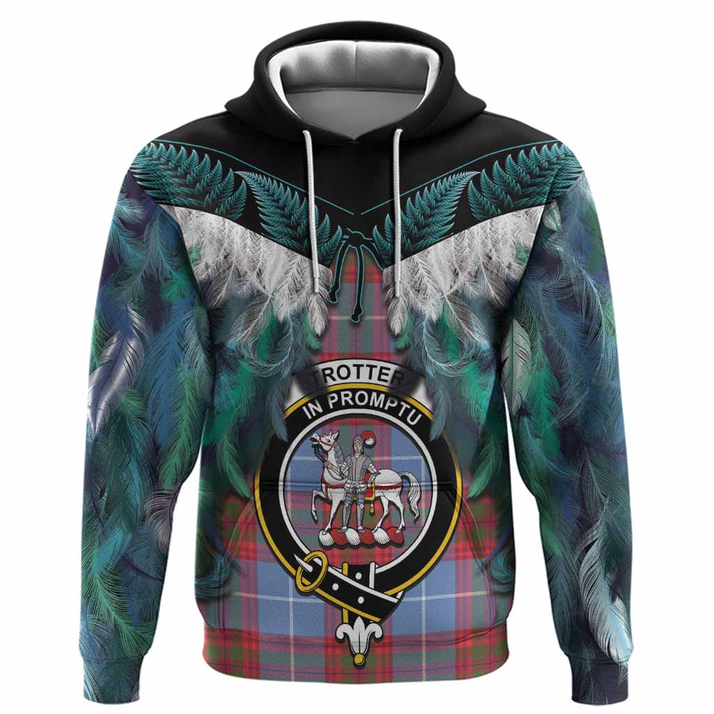 Trotter Tartan Crest Hoodie New Zealand Maori Korowai Cloak