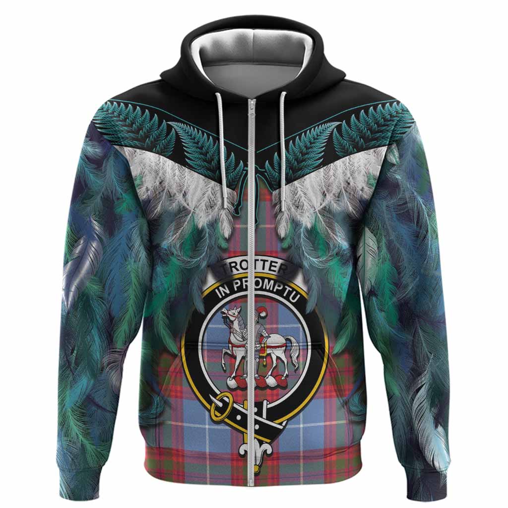 Trotter Tartan Crest Hoodie New Zealand Maori Korowai Cloak