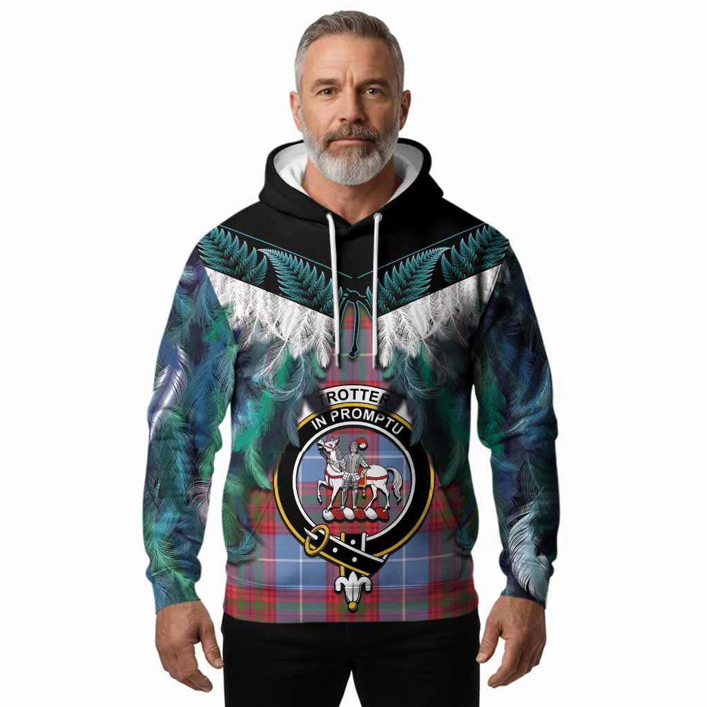 Trotter Tartan Crest Hoodie New Zealand Maori Korowai Cloak