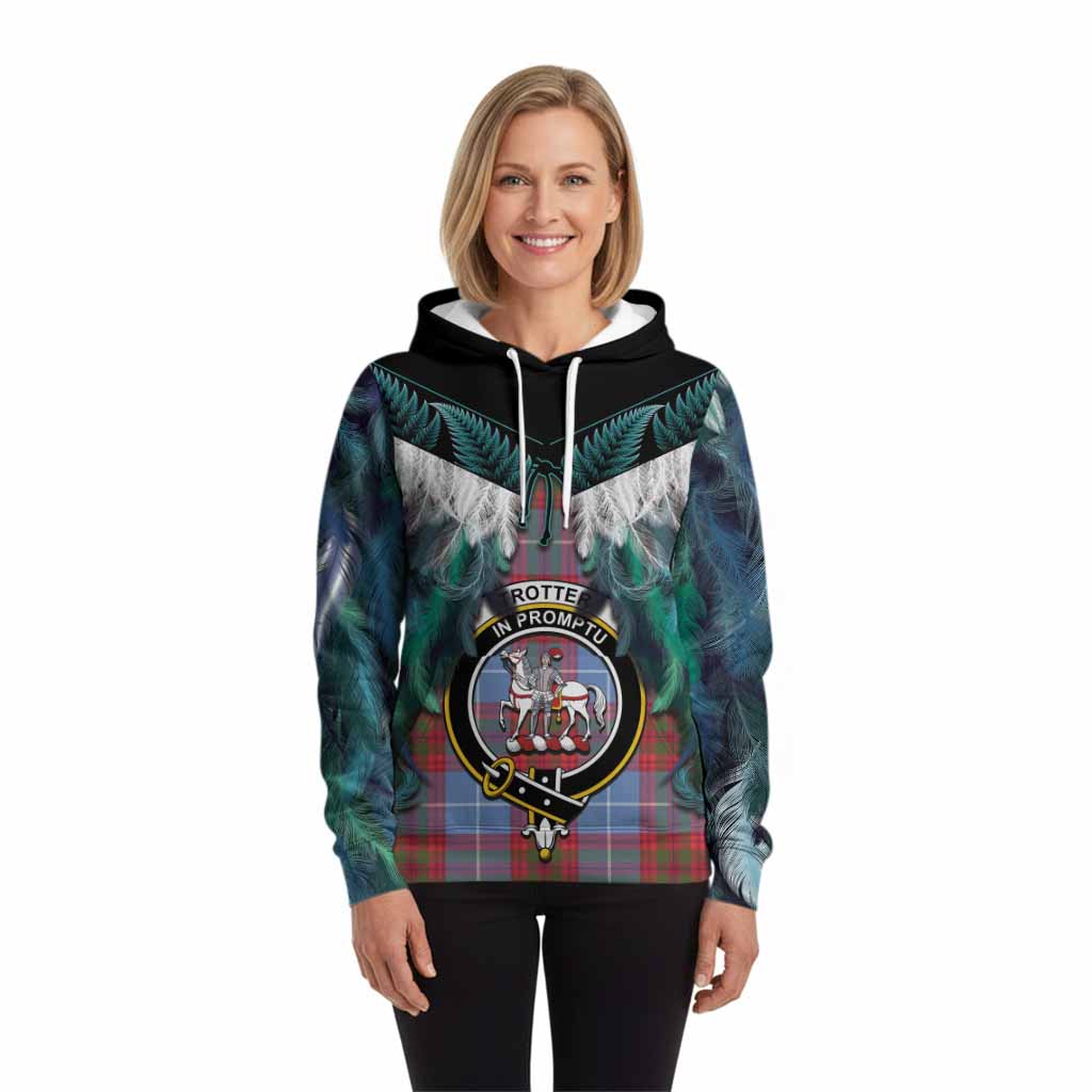 Trotter Tartan Crest Hoodie New Zealand Maori Korowai Cloak