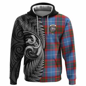 Trotter Tartan Crest Hoodie With New Zealand Silver Fern Maori Koru
