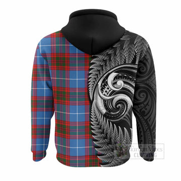 Trotter Tartan Crest Hoodie With New Zealand Silver Fern Maori Koru