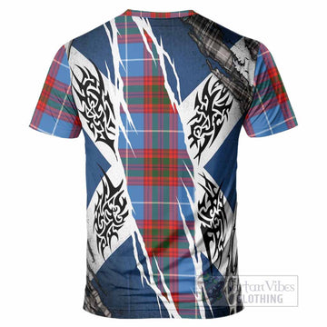 Trotter Tartan Crest T-Shirt Scotland Flag Ripped Tribal Design