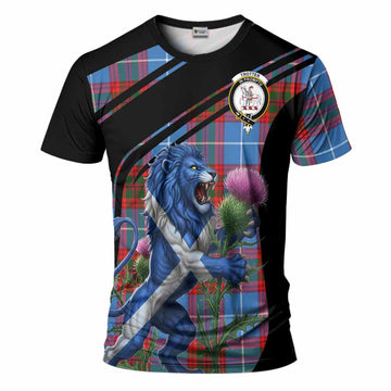 Trotter Tartan Crest T-Shirt Scottish Lion Rampant Thistle