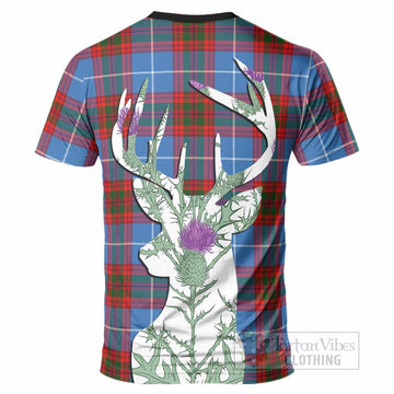 Trotter Tartan Crest T-Shirt Scottish Stag Thistle Floral Art
