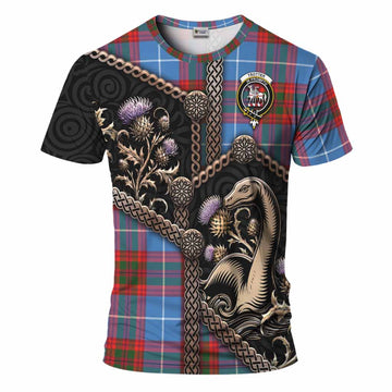 Trotter Tartan Crest T-Shirt Scottish Thistle Loch Ness Monster