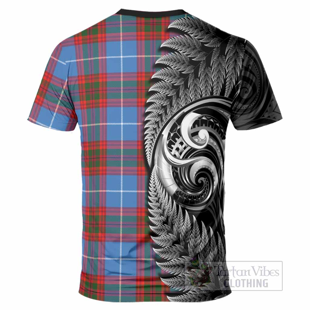 Trotter Tartan Crest T-Shirt With New Zealand Silver Fern Maori Koru
