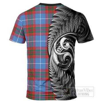 Trotter Tartan Crest T-Shirt With New Zealand Silver Fern Maori Koru