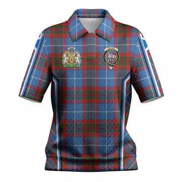Trotter Tartan Crest Women’s Polo Sweater Top Scotland Coat of Arm Flag Style