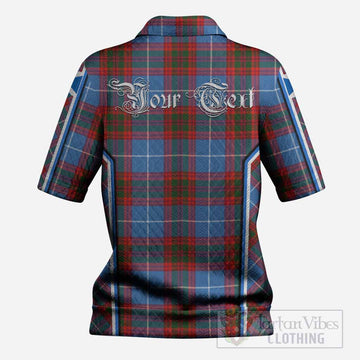 Trotter Tartan Crest Women’s Polo Sweater Top Scotland Coat of Arm Flag Style
