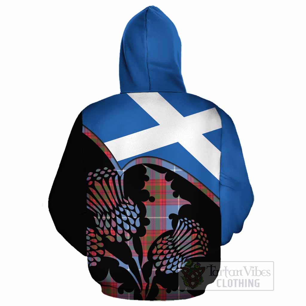 Trotter Tartan Family Crest Cotton Hoodie Scotland Thistle Floral Flag Style