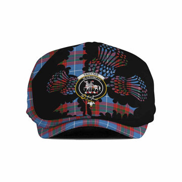 Trotter Tartan Family Crest Flat Cap, Jeff Cap Scotland Thistle Floral