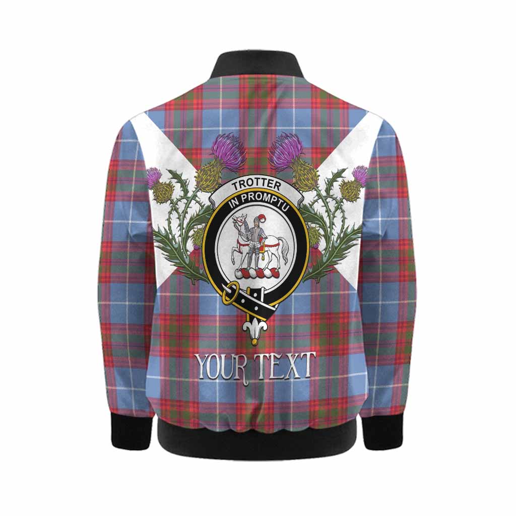 Trotter Tartan Family Crest Kid Bomber Jacket Scottish Burns Night Thistle Floral