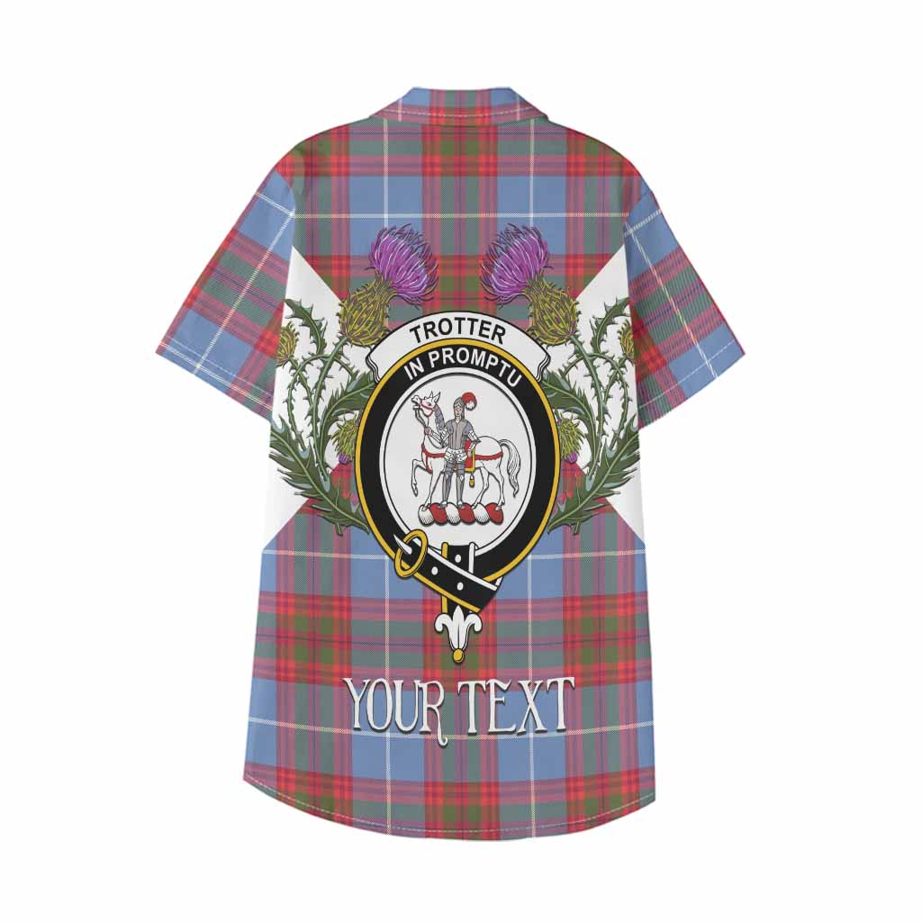 Trotter Tartan Family Crest Kid Hawaiian Shirt Scottish Burns Night Thistle Floral