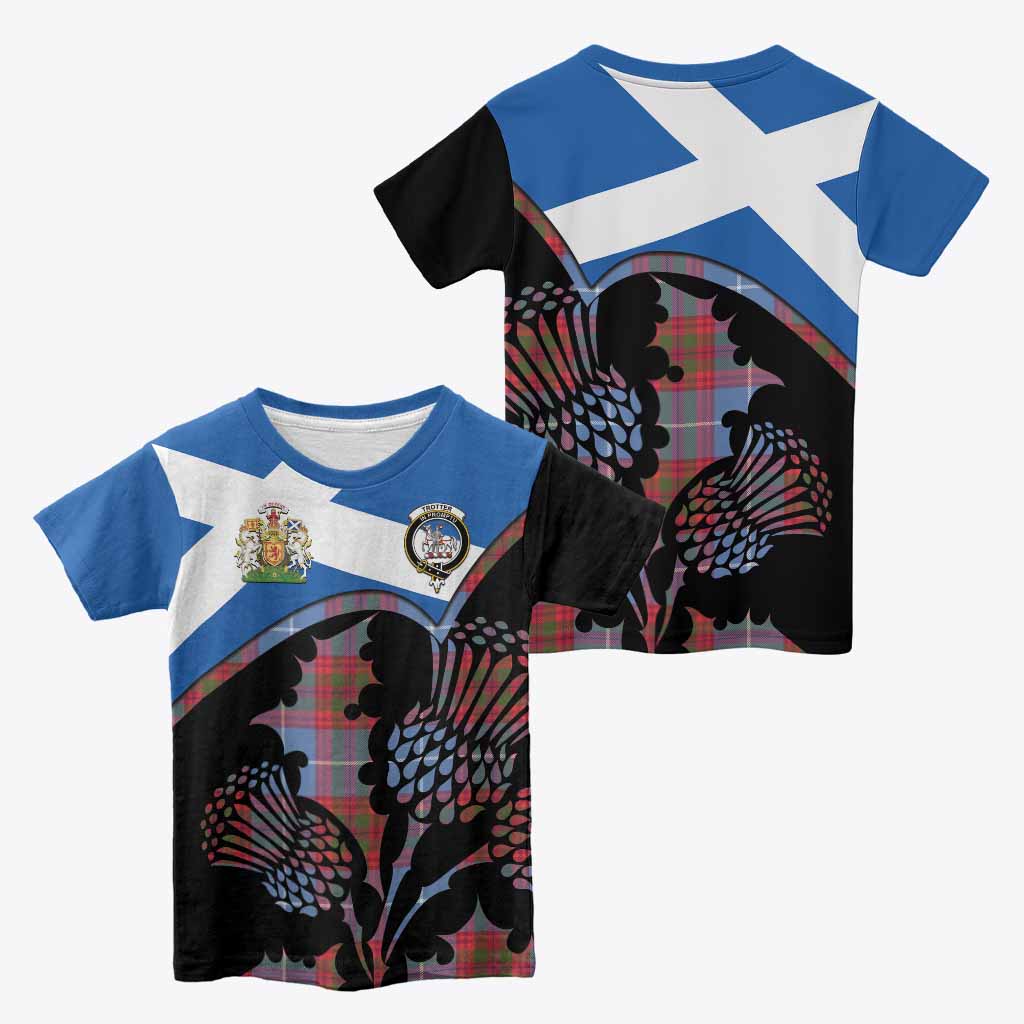 Trotter Tartan Family Crest Kid T-shirt Scotland Thistle Floral Flag Style