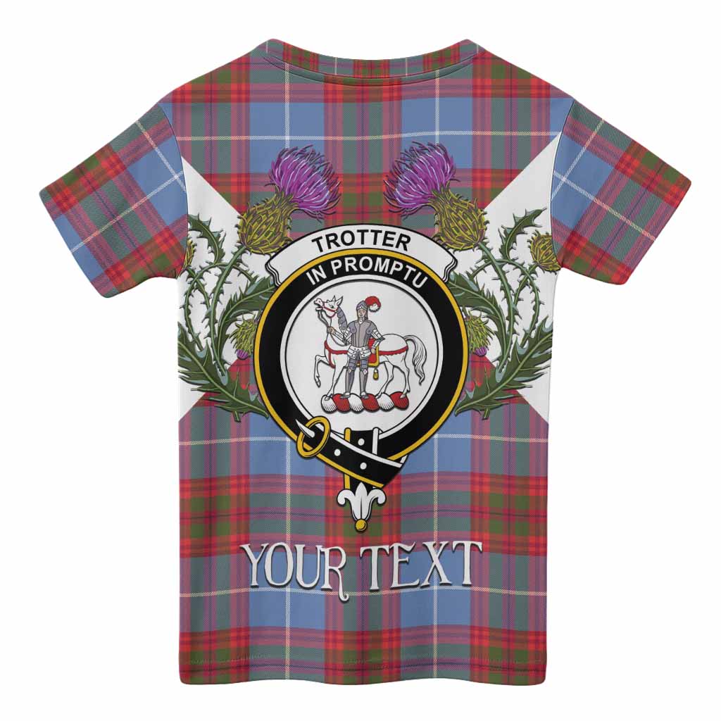 Trotter Tartan Family Crest Kid T-shirt Scottish Burns Night Thistle Floral