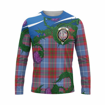 Trotter Tartan Family Crest Long Sleeve T-Shirt Thistle in Minimalism