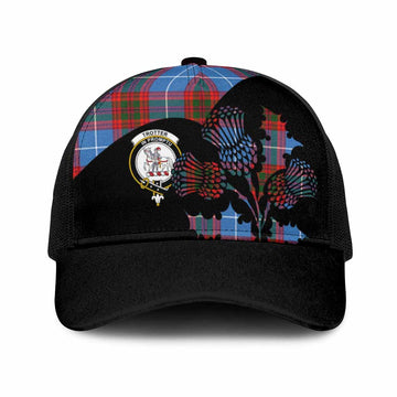 Trotter Tartan Family Crest Mesh Trucker Cap Scotland Thistle Floral Flag Style