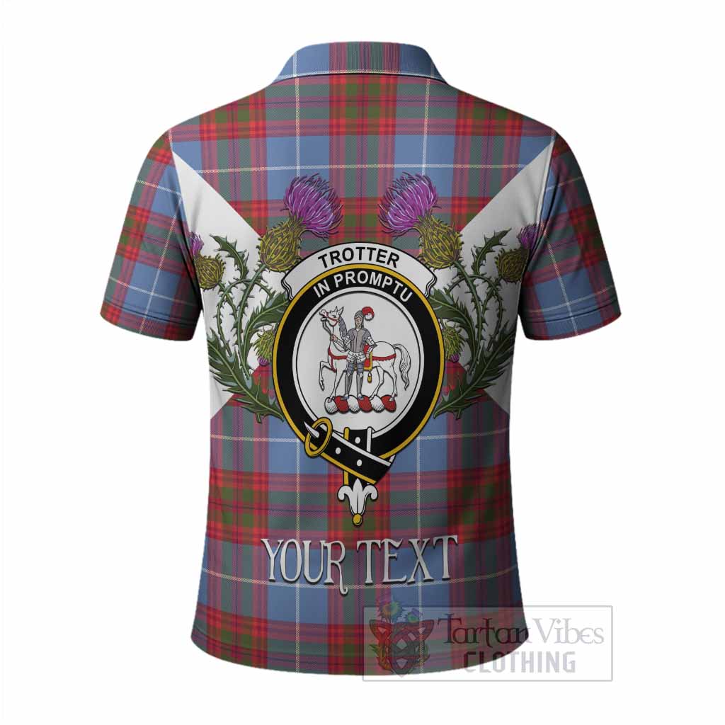 Trotter Tartan Family Crest Polo Shirt Scottish Burns Night Thistle Floral
