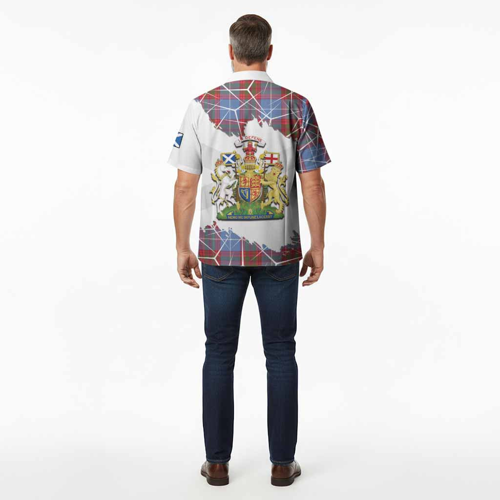Trotter Tartan Hawaiian Shirt with Family Crest and Lion Rampant Grunge Style